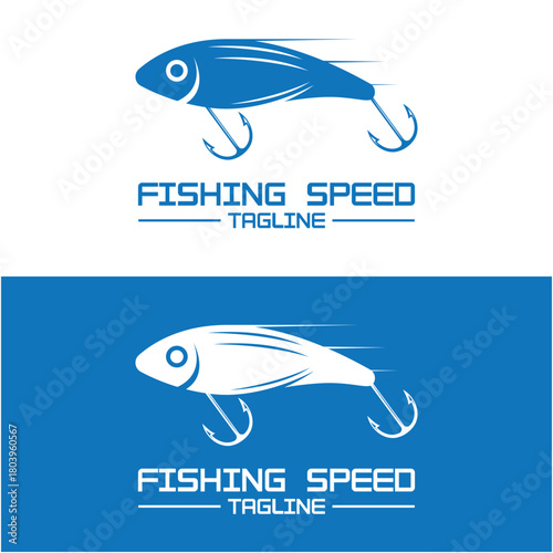 fishing logo vector. fishing club emblem, fishing community logo and fishing tournament logo