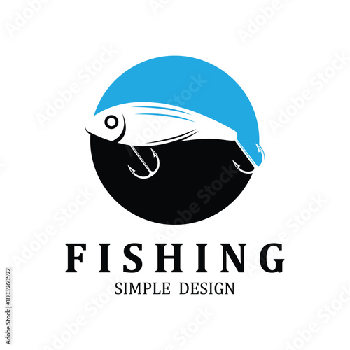 fishing logo vector. fishing club emblem, fishing community logo and fishing tournament logo