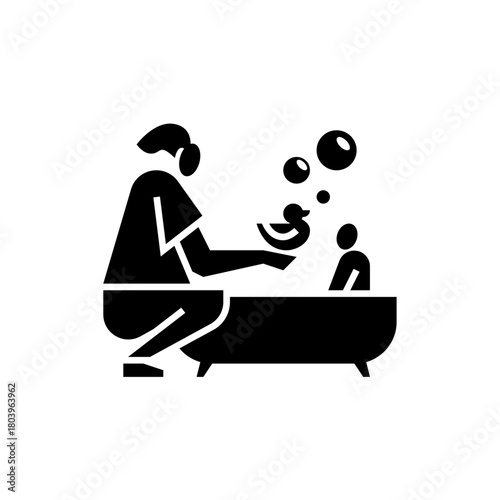 baby Bath glyph icon. baby Bath illustration.