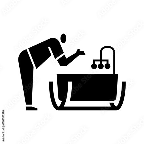 baby crib glyph icon. baby crib illustration.