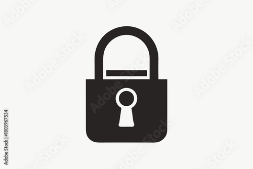 lock and key security padlock icon on black background