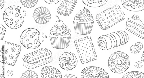 Delicious Dessert Delights: A Sweet Treat Illustration.