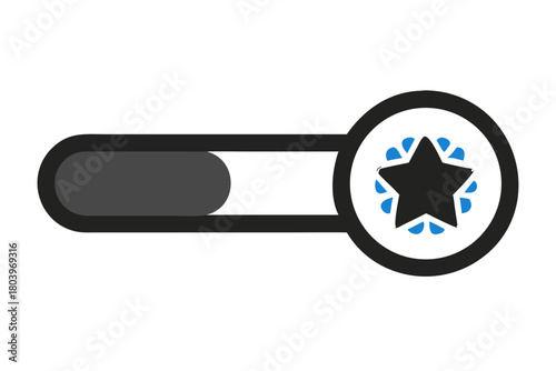 Interface slider icon with star knob design
