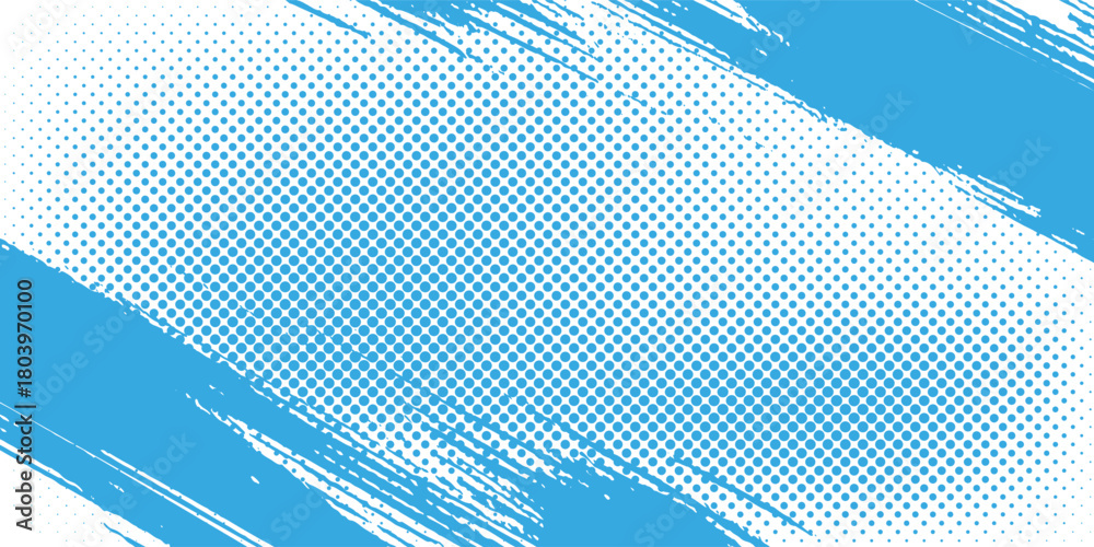 Fototapeta premium blue color pattern gradient grunge texture background. Dots pop art comics sport style vector illustration Abstract background dark blue with modern corporate concept