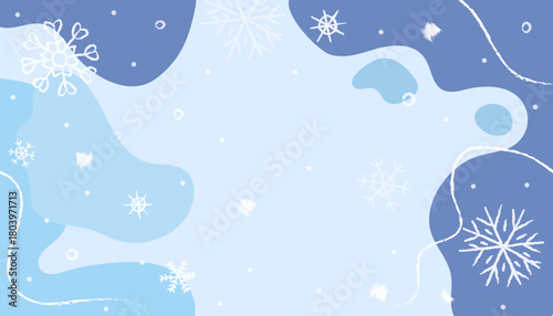 Winter-themed background with snowflakes and cool blue tones for seasonal decoration