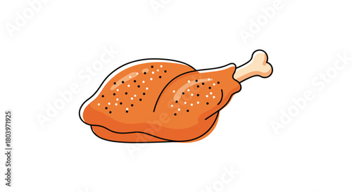 Roasted chicken leg quarter delicious and appetizing food.