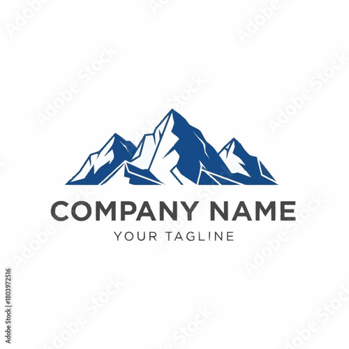Majestic mountain range logo design for outdoor adventure company.