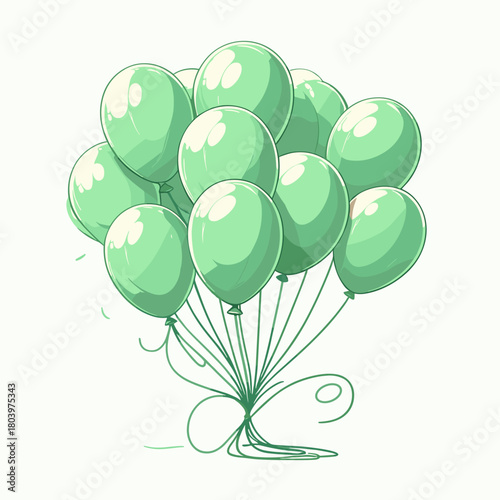 Green balloons bunch