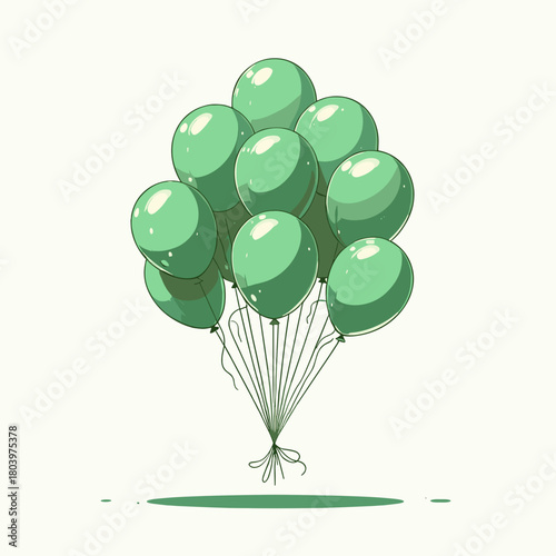 Bunch of green balloons