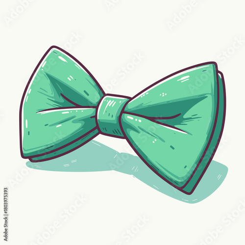 Green bow tie isolated