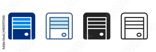 Heater Icon Set Multiple Style Vector Illustration 