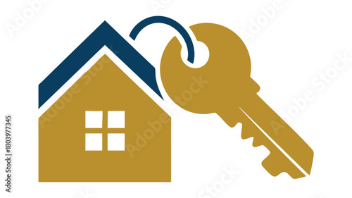House and key graphic symbol.