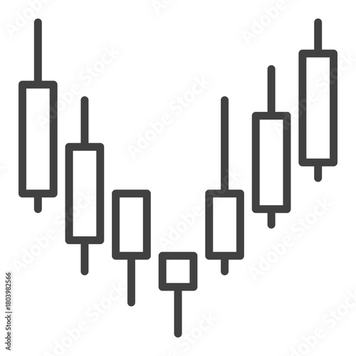 Stock Trading Chart vector Trading and Investment icon or symbol in thin line style