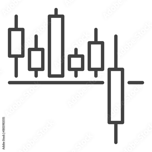 Trading Analysis vector Breakout Candlestick Chart icon or sign in outline style