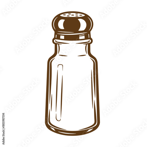 Vintage sketch illustration of a salt shaker suitable for culinary and kitchen designs