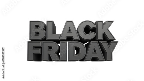 Bold 3D Black Friday text graphic perfect for advertising sales, promotions, and marketing campaigns, ready to grab attention
