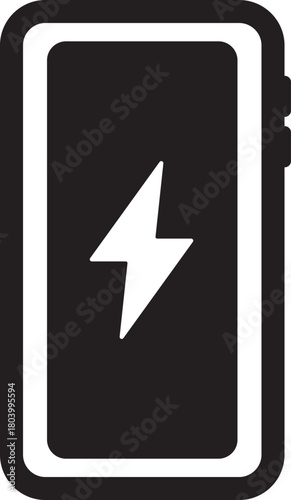 充電中の携帯電話のフラットアイコン