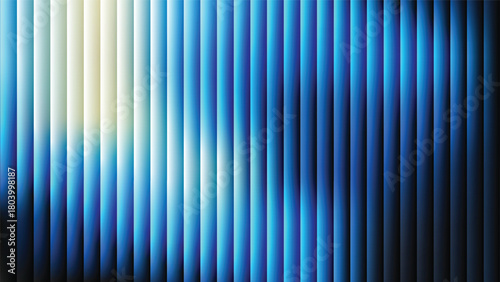 Blue gradient vertical lines abstract background with ribbed glass effect. Futuristic fractal glass background with soft wave, glow, and transparent layers. Modern technology concept
