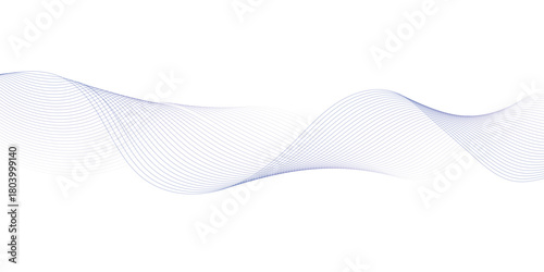 Abstract wave element for design. Digital frequency track equalizer. Stylized line art background. Vector illustration. Wave with lines created using blend tool.	
