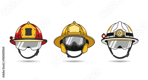 Collection of Three Firefighter Helmets