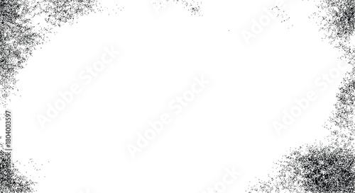 Abstract Speckled Border Frame – Black Dot Texture with White Center for Design and Merch