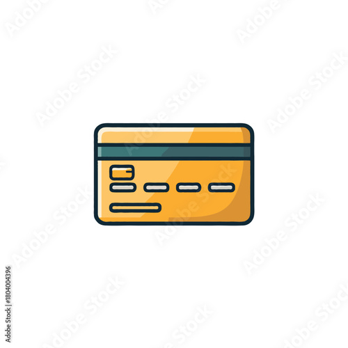 A minimalistic illustration of a yellow credit card representing finance ease transaction concept