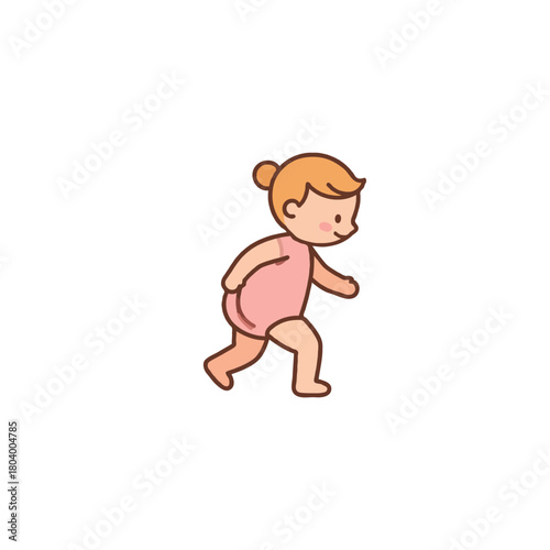 Animated toddler joyfully exploring, capturing the carefree innocence of childhood with playful