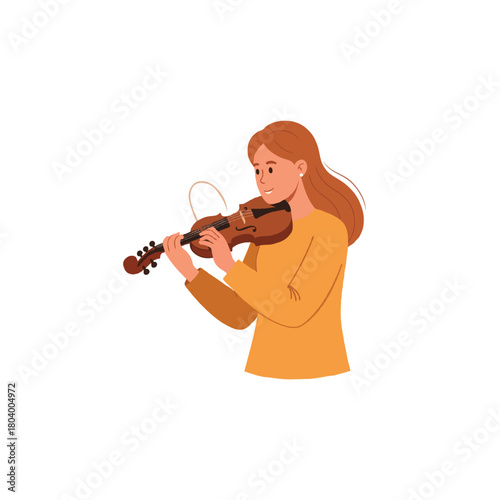 Captivating solo violinist showcases artistry and skill in a graceful performance creating