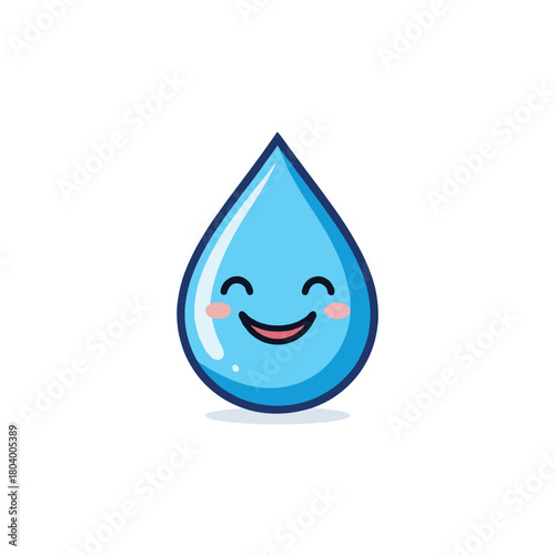 Cheerful water drop character design presenting freshness purity and hydration a happy cartoon for