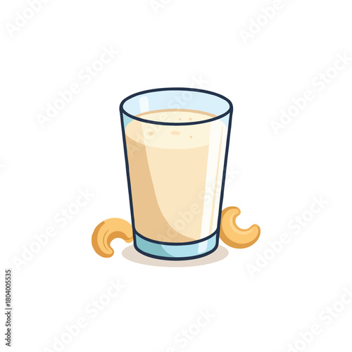 Creamy cashew milk refreshment a healthy dairy alternative drink depicted with simple elegance in