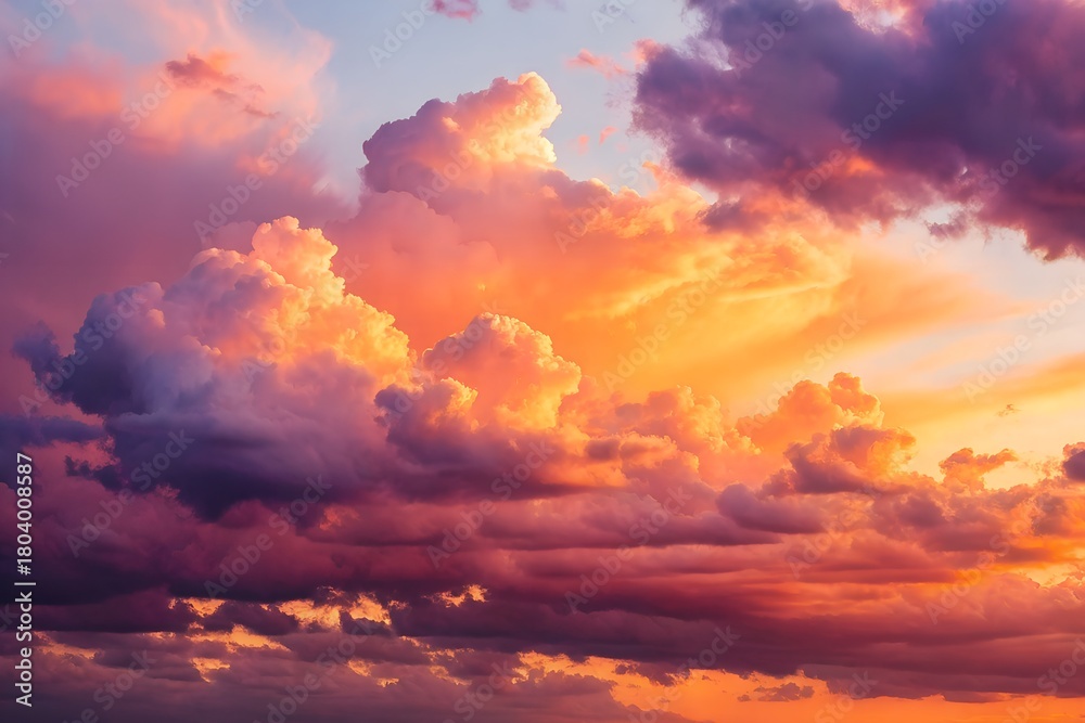 Fototapeta premium colorful sunset clouds isolated on white