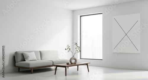 modern living room with white sofa