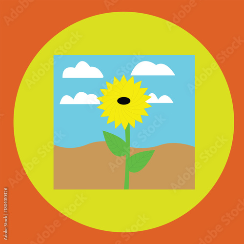 design of a sunflower indicating the importance of a polution free environment