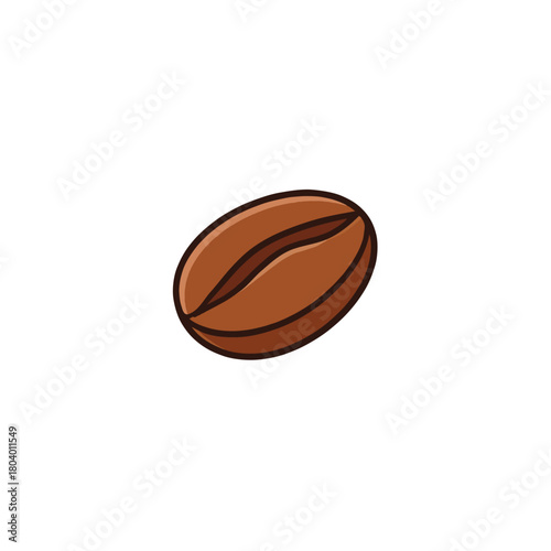Isolated coffee bean illustration emphasizing its rich texture and organic appearance for product