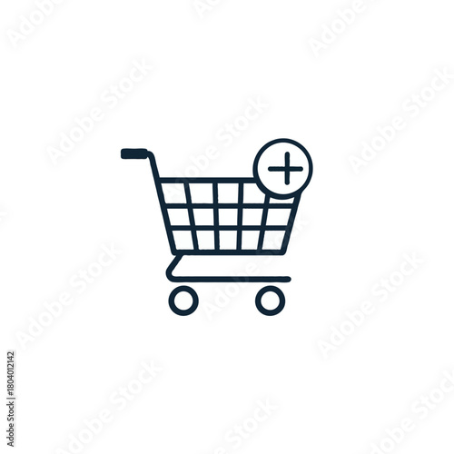 Shopping cart icon vector illustration for online purchase and retail market additional items design