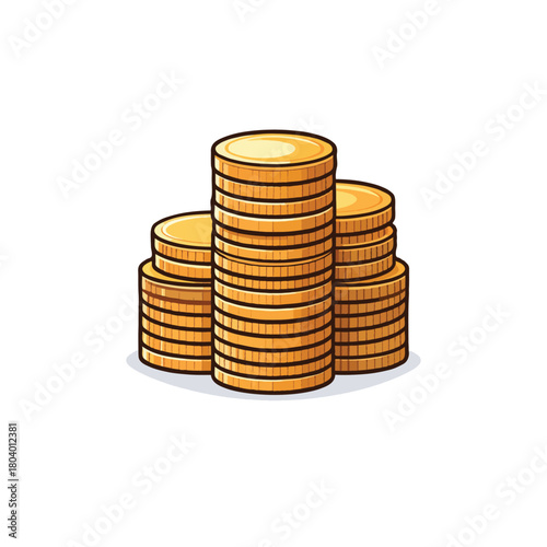 Stacks of gleaming gold coins representing wealth success and financial prosperity accumulated