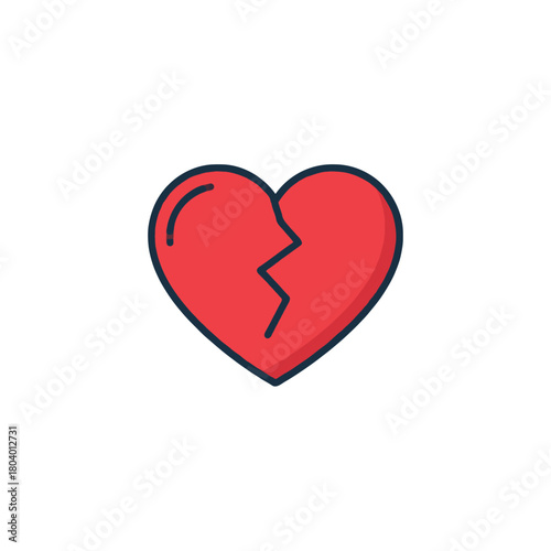 Symbolic representation of emotional distress a split heart reflecting fractured relationships and
