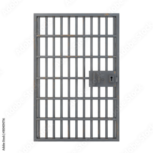 Prison cell bars door isolated on a transparent background