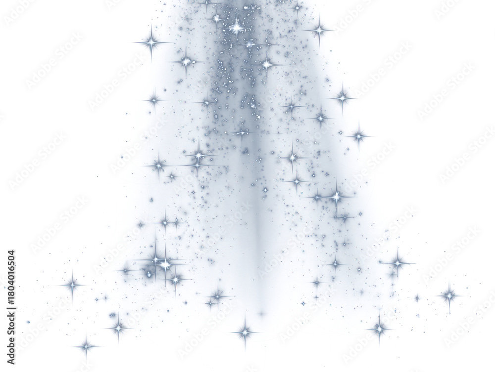 Obraz premium Blue Stars Shine Glitter Sparkles Dust Falling with Transparent Backdrop for Design Element Use, Screensaver, Wallpaper, Presentation with 3d Rendering Style Exactly 200 Characters