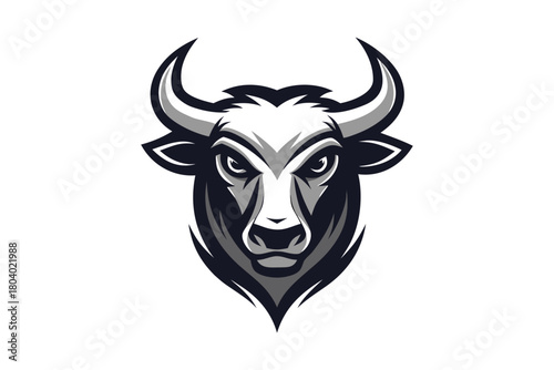 Bull head vector illustration isolated on white background
