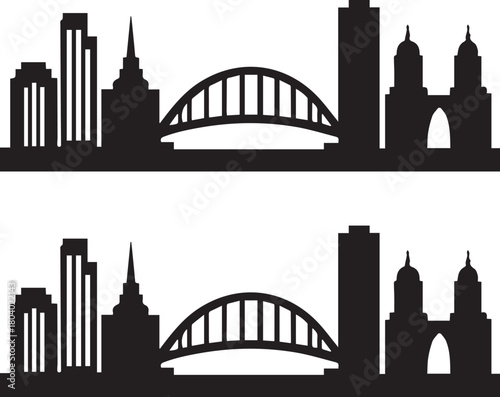 Perth City Skyline Silhouette Vector, City Icon, Logo