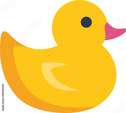 Simple vector illustration of a classic yellow rubber duck, perfect for children's projects or bath time themes
