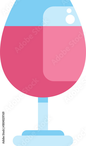 Rose wine in a glass, representing celebrations, romantic dinners, or relaxing evenings