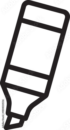 A simple, yet iconic, illustration of a black highlighter, emphasizing its form and function in a minimalist style.