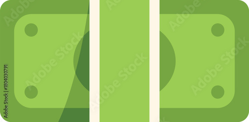 Bundle of banknotes secured with a bank label, symbolizing financial savings, investment, and economic growth