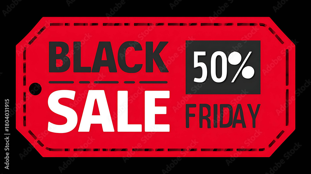 Fototapeta premium Bold Black Friday Coupon Voucher Design in PNG Format