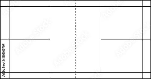 badminton field line standard measure icon logo vector.