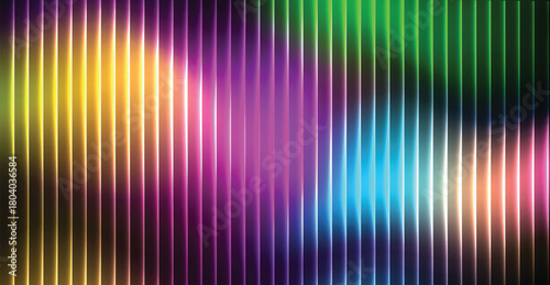 Ripple glass distortion background. Abstract fractal effect ribbed glass texture with vibrant gradients smooth fluted vertical lines. futuristic tones ripped glass vector