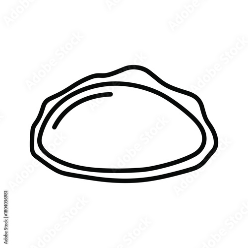 Simple outline drawing of an oyster shell