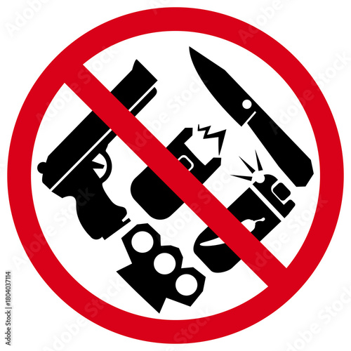 Prohibition Sign no Weapons Please